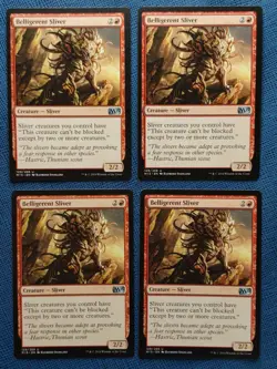 MTG 4x Belligerent Sliver x4 NM Core Set 2015 M15 Magic Playset - Image 1