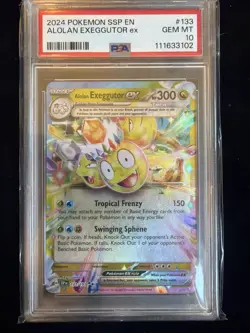Alolan Exeggutor ex 133/191 Sv08: Surging Sparks Holo PSA 10 Pokemon - Image 1