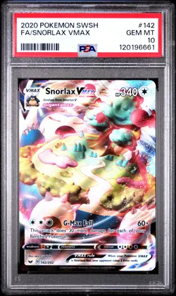 2020 POKEMON SWORD & SHIELD #142 FULL ART/SNORLAX VMAX PSA 10 - Image 1