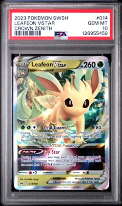 2023 POKEMON SWORD & SHIELD CROWN ZENITH #014 LEAFEON VSTAR PSA 10 - Image 1