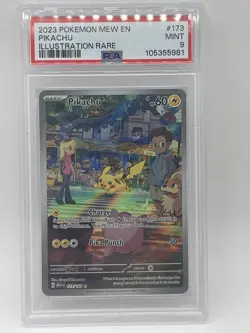 Pokemon Pikachu PSA 9 MINT 173/165 Illustration Rare SV: Scarlet & Violet 151 - Image 1