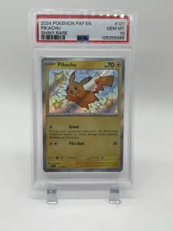Pokemon Pikachu PSA 10 Gem Mint ?? 131/091 Shiny Rare Paldean Fates 2024 - Image 1