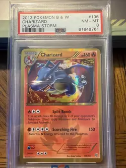 2013 Pokemon B&W Plasma Storm #136 Charizard PSA 8 - Image 2