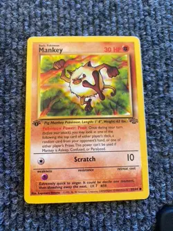 Pokemon Mankey 55/64 Jungle 1st Edition - Image 1