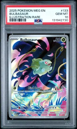 2025 POKEMON MEG EN-MEGA EVOLUTION ILLUSTRATION RARE #133 BULBASAUR PSA 10 - Image 1
