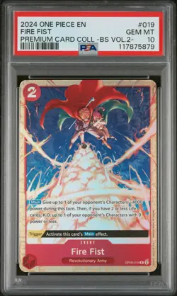 Fire Fist (Premium Card Collection Vol. 2-) OP05-019 English R One Piece PSA 10 - Image 1