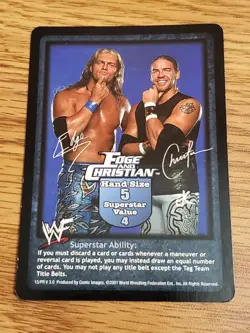 WWE WWF Raw Deal CCG - Edge and Christian Promo Card - Image 1
