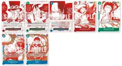 set of 7 One Piece Card Game English 3rd Anniversary Treasure Campaign Pack OP13 - Image 1