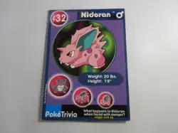 Nidoran PokeTrivia Burger King Pokemon Card Played - Image 1