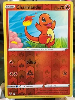 POKEMON CHARMANDER 023/185 COMMON REVERSE HOLOFOIL VIVID VOLTAGE NM CARD - Image 1