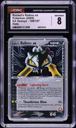CGC 8 Raikou EX Holo EX Deoxys 2005 Pokemon Card #108 - Image 1