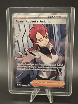 Pokemon TCG Destined Rivals Team Rockets Ariana Card 224/182 Full Art Trainer M - Image 1