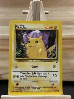 Pokemon Base Set 2 Common Pikachu #087/130 Lightly played - Image 1