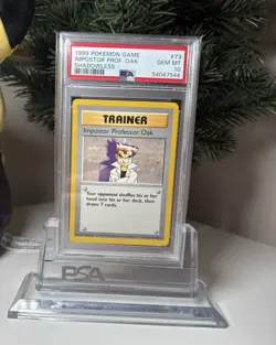 PSA 10 - Pokemon IMPOSTOR PROFESSOR OAK 73/102 - SHADOWLESS BASE SET Trainer - Image 1
