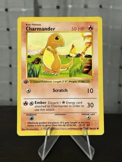 Pokemon TCG Charmander Base Set 46/102 Shadowless 1st Edition - Image 1