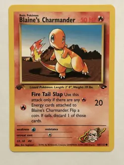 Pokemon TCG Blaine's Charmander Gym Challenge Common Card 60/132 1st Edition - Image 1