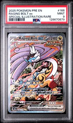 2025 POKEMON PRE EN-PRISMATIC EVOLUTIONS #166 RAGING BOLT EX PSA 9 - 128670879 - Image 1
