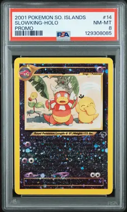 2001 POKEMON SOUTHERN ISLANDS PROMO #14 SLOWKING-HOLO PSA 8 - Image 1