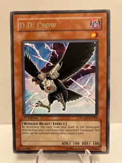 Yu-Gi-Oh! TCG D.D. Crow STON-EN024 Silver Lettered Rare No Play 1st Ed. EX-NM - Image 1