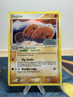 Dugtrio 5/100 Pokemon Ex Crystal Guardians Reverse Holo Stamped Card HP DMG - Image 1
