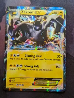 Zekrom EX 52/113 Ultra Rare Legendary Treasures Pokemon Card - LP - Image 1