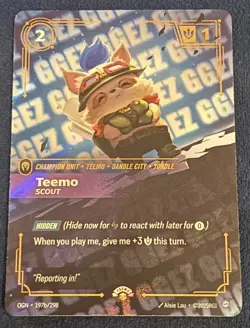 Teemo - Scout GGEZ 197b/298 Riftbound Nexus Night Promo Card - Mint Condition - Image 1