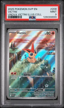 2025 POKEMON SVP EN-SV BLACK STAR PROMO #208 VICTINI PSA 9 - Image 1