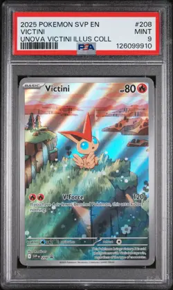 2025 POKEMON SVP EN-SV BLACK STAR PROMO #208 VICTINI PSA 9 - Image 1