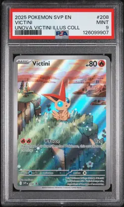 2025 POKEMON SVP EN-SV BLACK STAR PROMO #208 VICTINI PSA 9 - Image 1