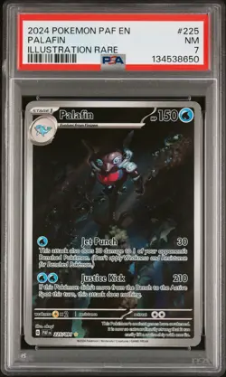2024 POKEMON PAF EN-PALDEAN FATES ILLUSTRATION RARE #225 PALAFIN PSA 7 - Image 1