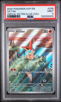 2025 POKEMON SVP EN-SV BLACK STAR PROMO #208 VICTINI PSA 9 - Image 1