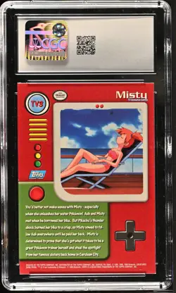 CGC 8 Misty 1999 Series 1 Topps TV3 Silver Foil Pokemon Card - Image 2