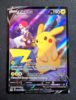 POKEMON TCG PIKACHU V TG16/TG30 LOST ORIGIN TRAINER GALLERY FULL ART HOLO - Image 3