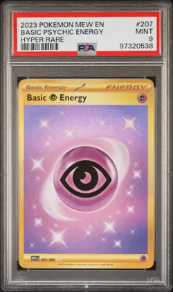 2023 POKEMON MEW EN-151 HYPER RARE #207 BASIC PSYCHIC ENERGY PSA 9 - Image 1