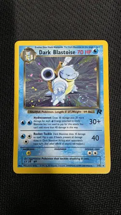 Pokemon TCG: Team Rocket Unlimited Dark Blastoise 3/82 Holo Rare - Swirl LP - Image 1