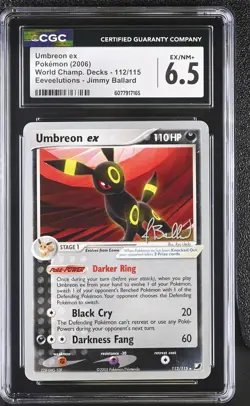 CGC 6.5 Umbreon ex 2006 World Championships 112/115 Eeveelutions Pokemon Card - Image 1
