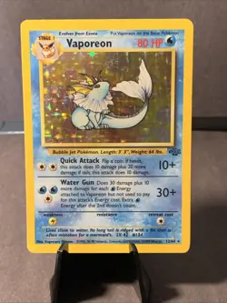 Pokemon TCG Vaporeon Jungle Base Set #12/64 Holo Rare 1999 WOTC VTG MP - Image 1