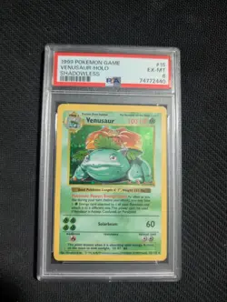 Venusaur 15 PSA 6 Shadowless Base Set Vintage Graded Pokemon Card - Image 1