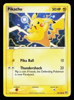 Pikachu 60/106 Common EX Emerald Pokemon Card - Image 1