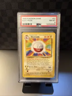 Pokemon Electrode Holo 021/102 Base Set 1999 PSA 8 WOTC Vintage TCG Card - Image 1