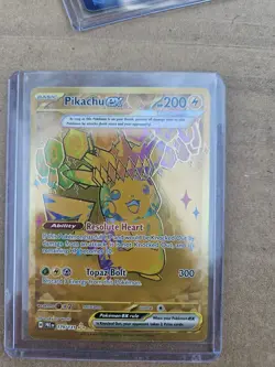 Pikachu EX Prismatic Evolutions Holo Hyper Rare Gold Card 179/131 SV - Image 1