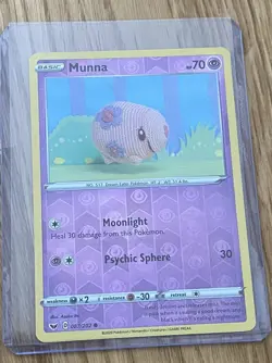 Munna 087/202 - Common Reverse Holo Pokemon Card - Sword & Shield - NM - Image 1