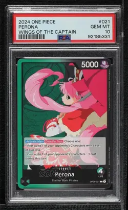 2023 One Piece Card Game: Wings of Captain OP06 L Perona #OP06-021 PSA 10 GEM MT - Image 1