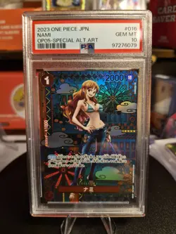 2023 One Piece Nami OP05 Special Alt Art Card GEM MT 10 - Image 1