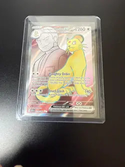 Team Rocket’s Persian ex Destined Rivals 219/182 Full Art Card NM In Hand - Image 1