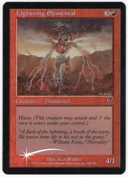 Lightning Elemental 2001 MTG Core Set 7th Edition FOIL Red Common Creature NM A1 - Image 1