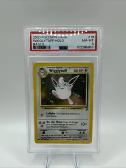 Pokemon 2000 Base Set 2 Wigglytuff Holo Rare PSA 8 NM-MT, #19/130 - Image 1