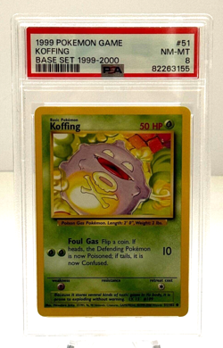 1999 Pokemon Game #51 Koffing PSA 8 NM-MT - Image 1