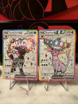 Pokemon Umbreon and Espeon Black Star Promo SVP175 SVP176 Figure Collection NM/M - Image 1