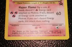 1999 -2000 Pokemon Moltres Black Star Promo #21 XLNT - Image 2